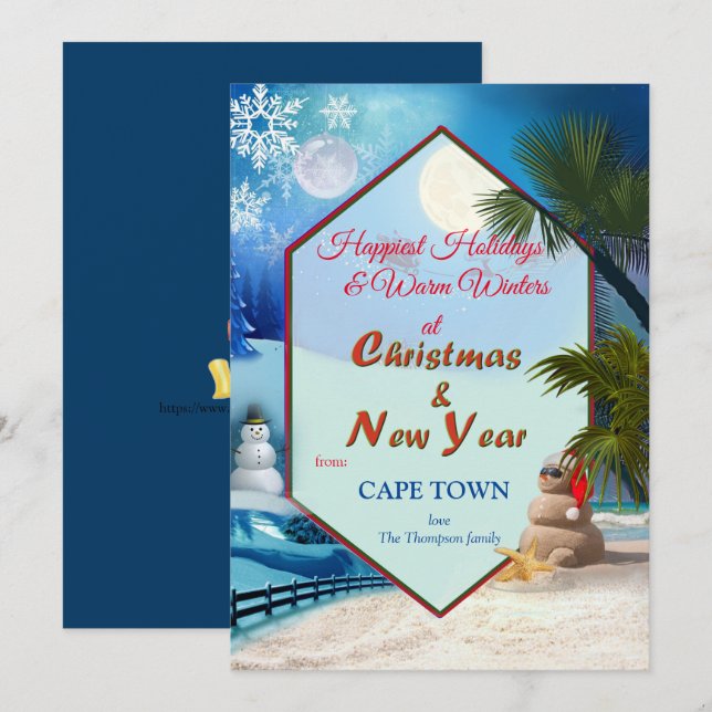 Holiday Seasons at Winter and Summer Invitation (Front/Back)