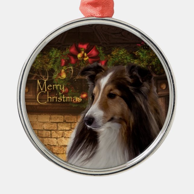 Holiday Sheltie Ornament (Front)