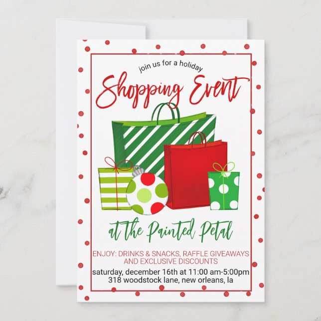 Holiday Shopping Event Invitation (Front)