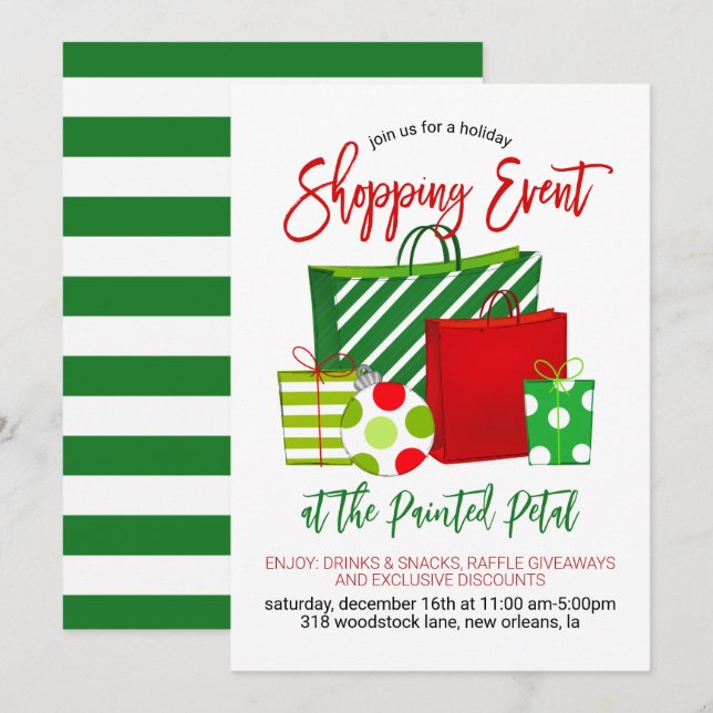 Holiday Shopping Event Invitation (Front/Back)