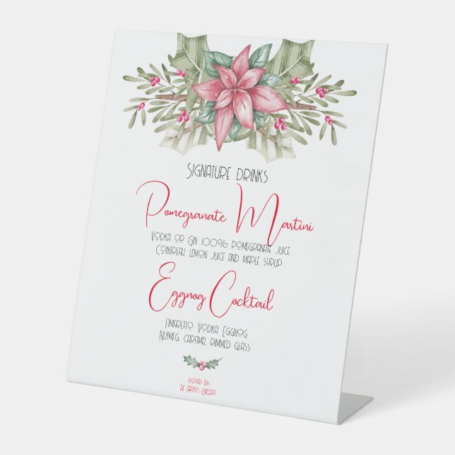 Holiday Signature Drinks Pedestal Sign (Front)