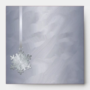Holiday Silver Snowflake Silver Foil Christmas Envelopes