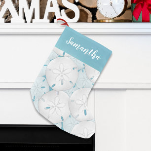 Holiday Simple Beach Tropical Sand Dollar  Small Christmas Stocking