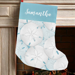 Holiday Simple Beach Tropical Sand Dollar  Small Christmas Stocking