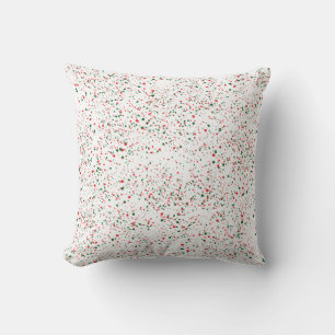 Holiday / Simple Green Red Splatter Cushion