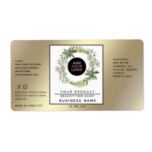 Holiday simple logo  gold product label