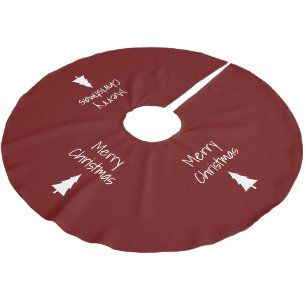 Holiday Simple Red Typography Christmas Brushed Polyester Tree Skirt