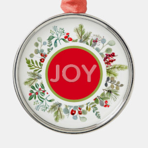 Holiday Simple Watercolor Wreath Ornament