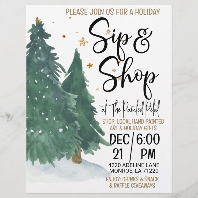 Holiday Sip and Shop Flyer (Front)