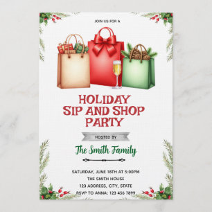 Holiday Sip and Shop Invitation