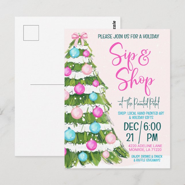 Holiday Sip and Shop Postcard (Front/Back)