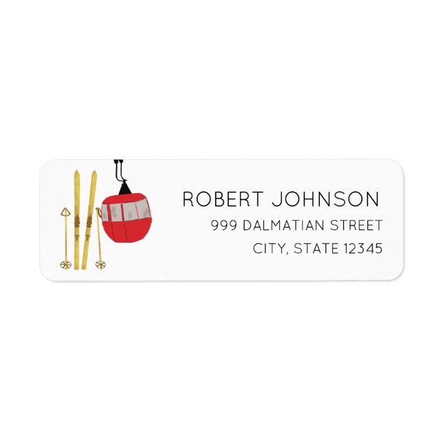 Holiday Ski Skiing Return Address Label (Front)