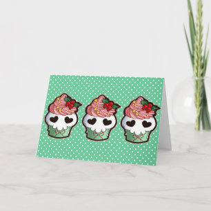 Holiday Skull Cupcake Greeting Card