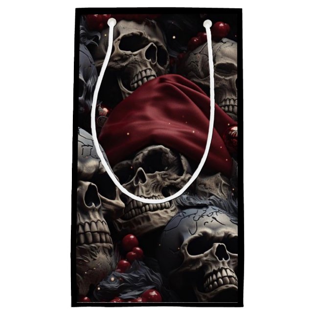  Holiday Skull Gift Bag (Black) (Front)