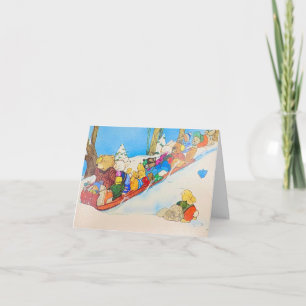 Holiday Sledding Animals Card