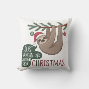Holiday Sloth - Just Hangin’ Around for Christmas Cushion