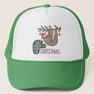 Holiday Sloth - Just Hangin’ Around for Christmas Trucker Hat