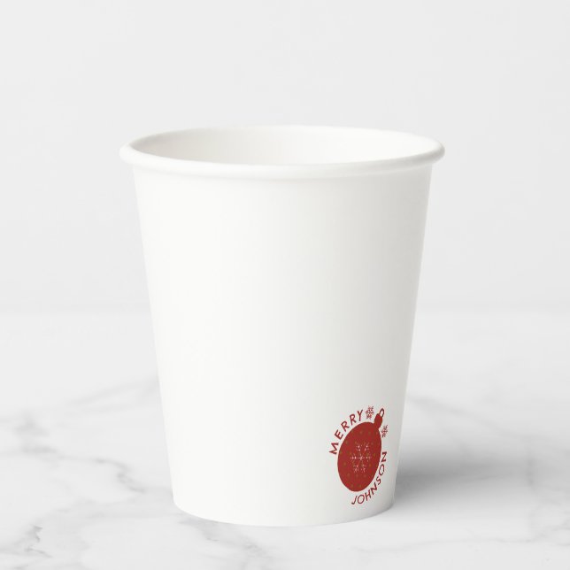 Holiday Snowflake Add Your Name Paper Cups (Front)