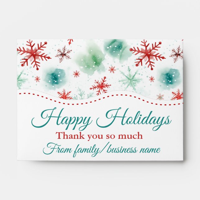Holiday Snowflake Cash Money Gift Envelope (Front)