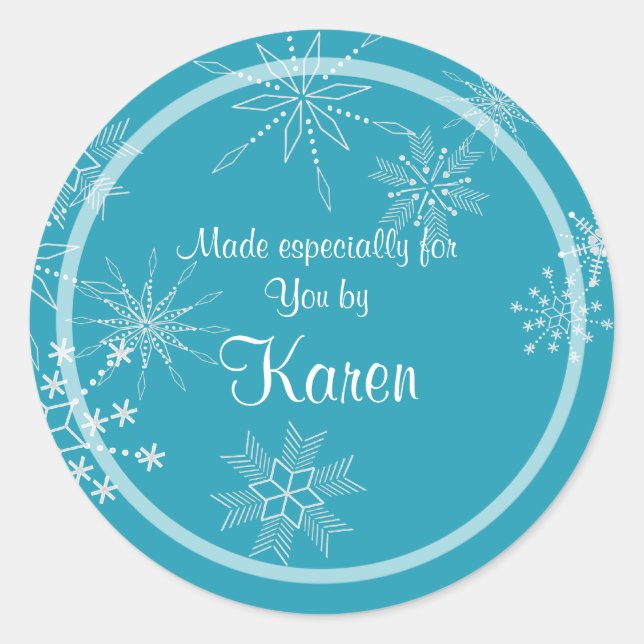 Holiday Snowflake Gift Sticker (Front)