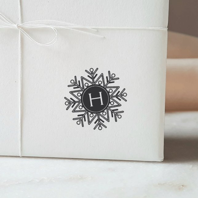 Holiday Snowflake Monogram Self-inking Stamp (Creator Uploaded)