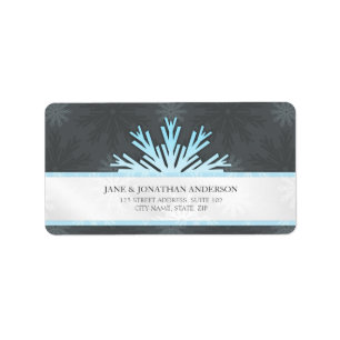 Holiday Snowflakes Blue Grey label