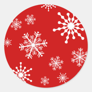 Holiday Snowflakes Classic Round Sticker