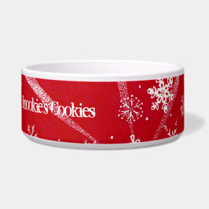 Holiday Snowflakes Customisable Pet Bowls