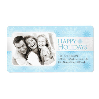 Holiday Snowflakes photo label