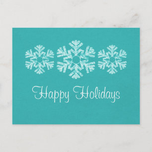 Holiday Snowflakes Postcard, Teal