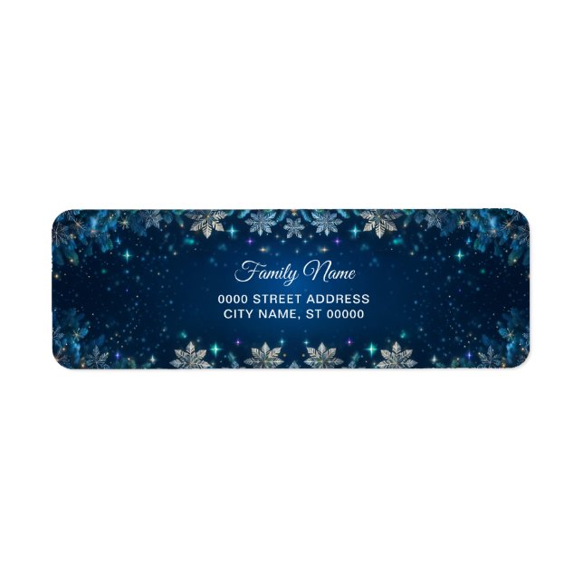 Holiday Snowflakes Return Address (Front)
