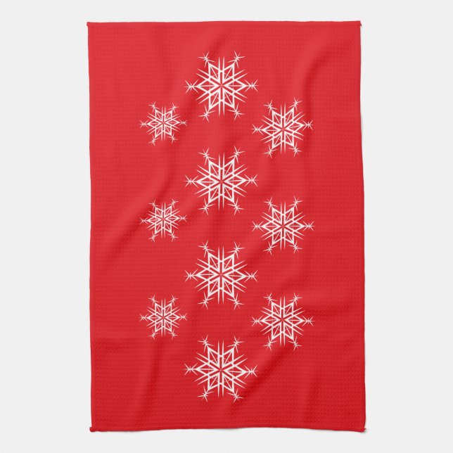 Holiday Snowflakes Tea Towel (Vertical)