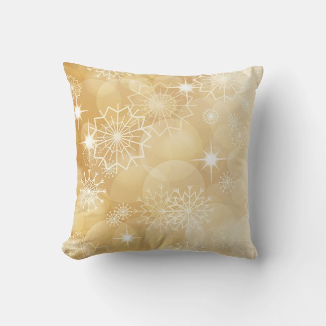 Holiday Snowflakes Throw Pillow (Front)