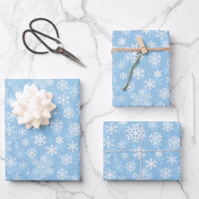 Holiday Snowflakes Wrapping Paper Sheets (Front)