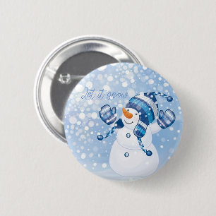 Holiday Snowman 6 Cm Round Badge