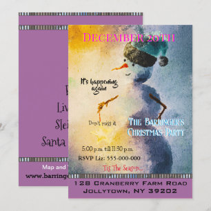 Holiday Snowman Annual Christmas Party Invite