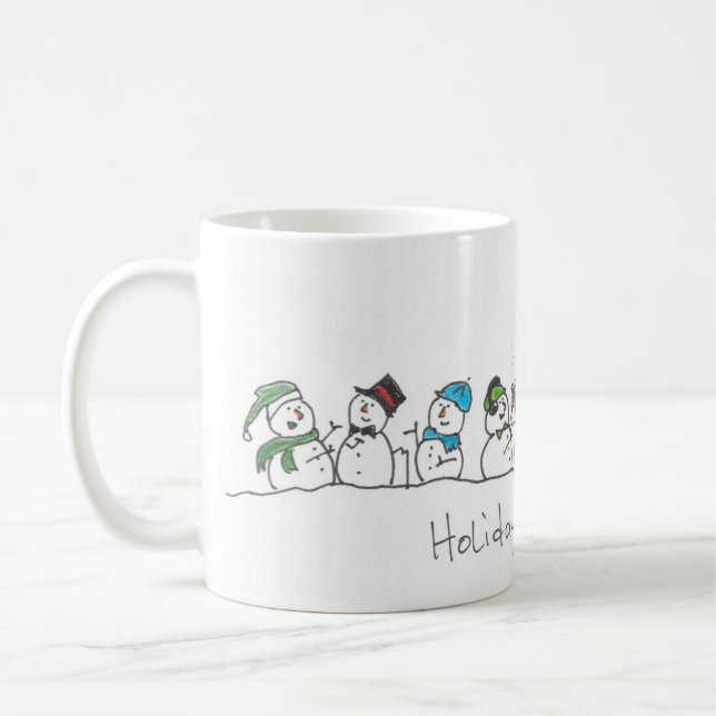 Holiday Snowman Celebration Coffee Mug (Left)