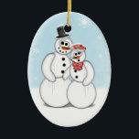 Holiday Snowman Ceramic Tree Decoration<br><div class="desc">A cute Snowman ornament for the holidays.</div>