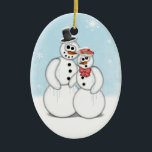 Holiday Snowman Ceramic Tree Decoration<br><div class="desc">A cute Snowman ornament for the holidays.</div>
