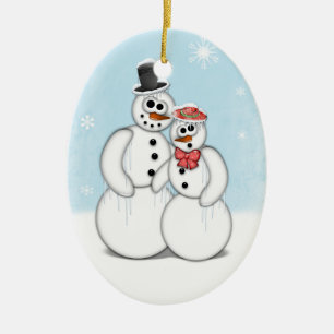 Holiday Snowman Ceramic Tree Decoration