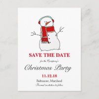 Holiday Snowman | Christmas Party Save The Date
