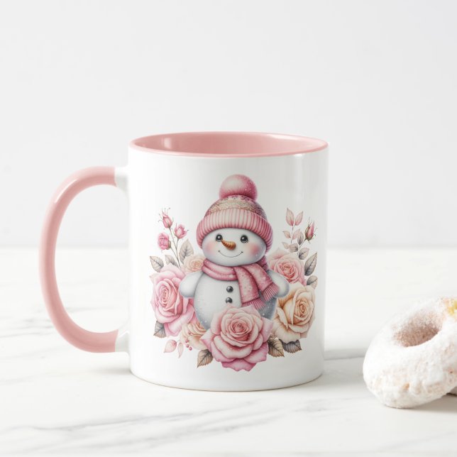Holiday Snowman Coffee Mug (With Donut)