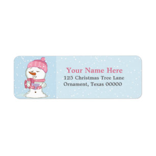 Holiday Snowman Custom Return Address Labels