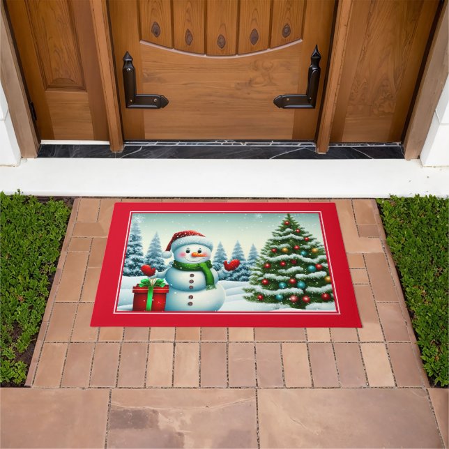 Holiday Snowman Doormat (Outdoor)