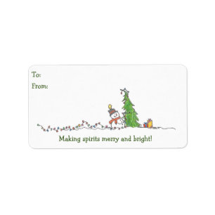 Holiday Snowman Gift Tag Stickers