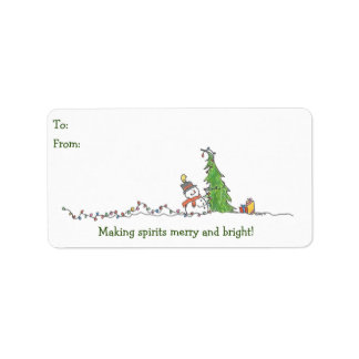 Holiday Snowman Gift Tag Stickers