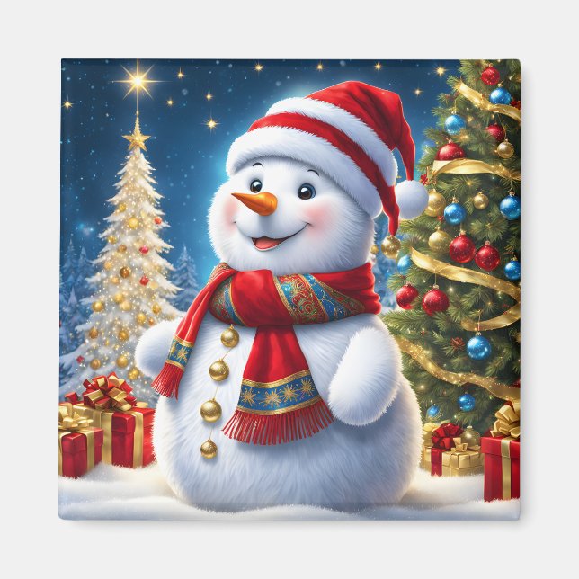 Holiday Snowman Magnet (Front)