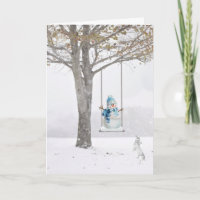Holiday Snowman On Winter Swing