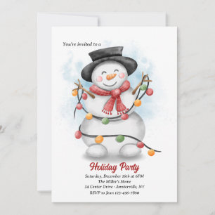 Holiday Snowman Party Invitations