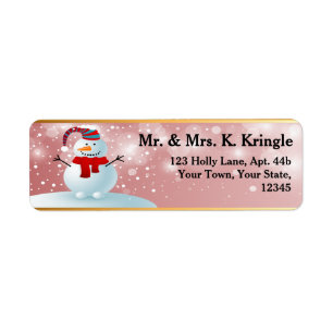 Holiday Snowman Return Address Labels